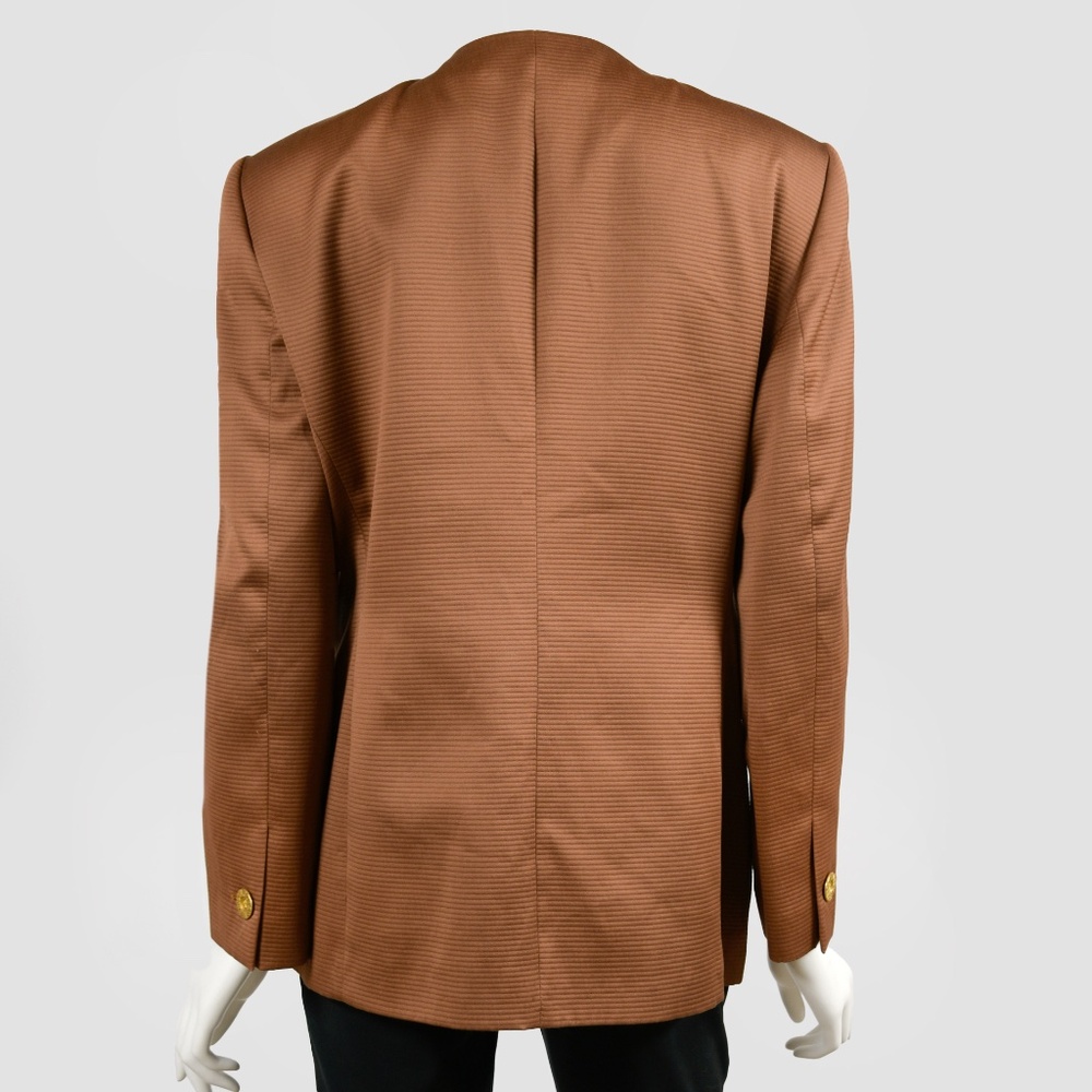LOUIS FERAUD Rusty Bronze and Black Cotton Jacket Blazer US 14 Made in Germany - Picture 4 of 9